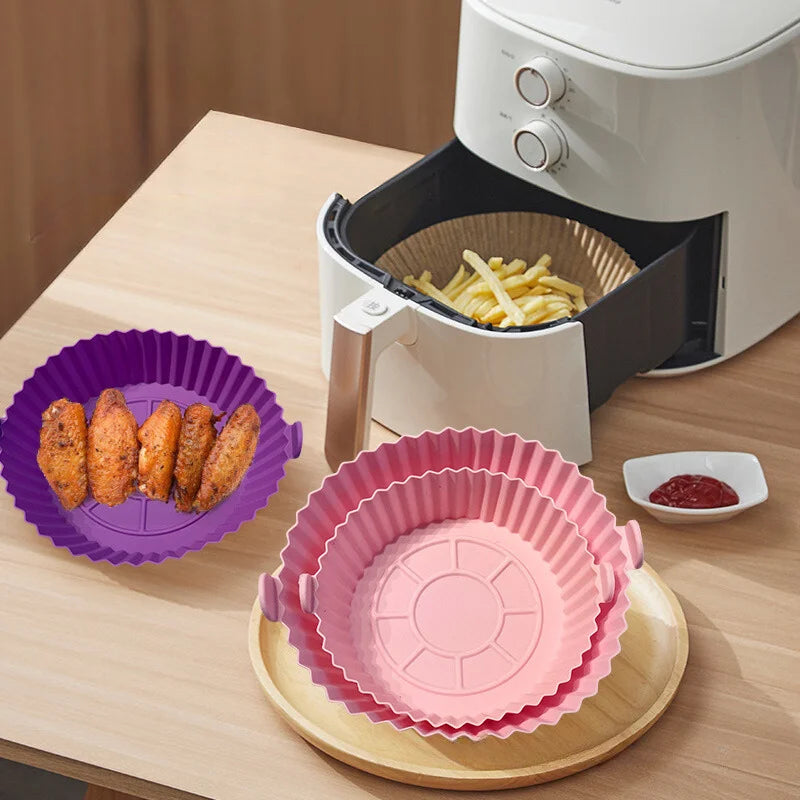 DAFUSHOP Kit 6 Shapes Airfryer Sizes Varied Silicone Non-stick Microwave Washable With Handle