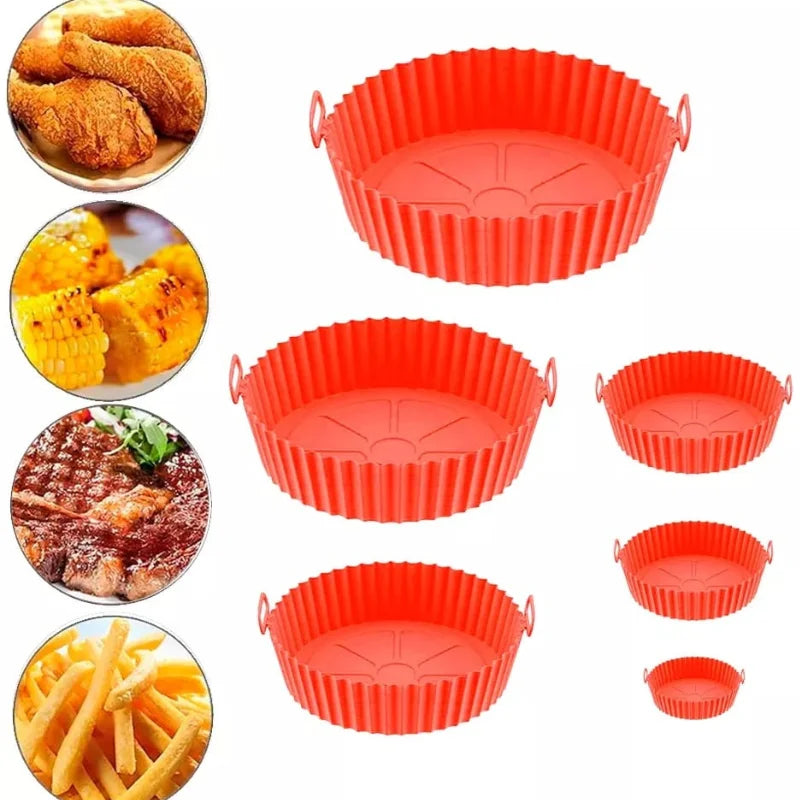 DAFUSHOP Kit 6 Shapes Airfryer Sizes Varied Silicone Non-stick Microwave Washable With Handle