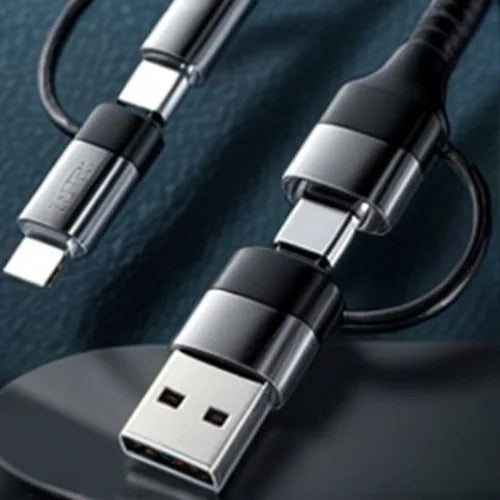 4 In 1 Pd Turbo Type-C Cable Usb Compatigel C/ iPhone 1.25mts