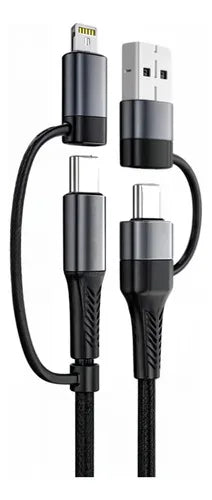 4 In 1 Pd Turbo Type-C Cable Usb Compatigel C/ iPhone 1.25mts